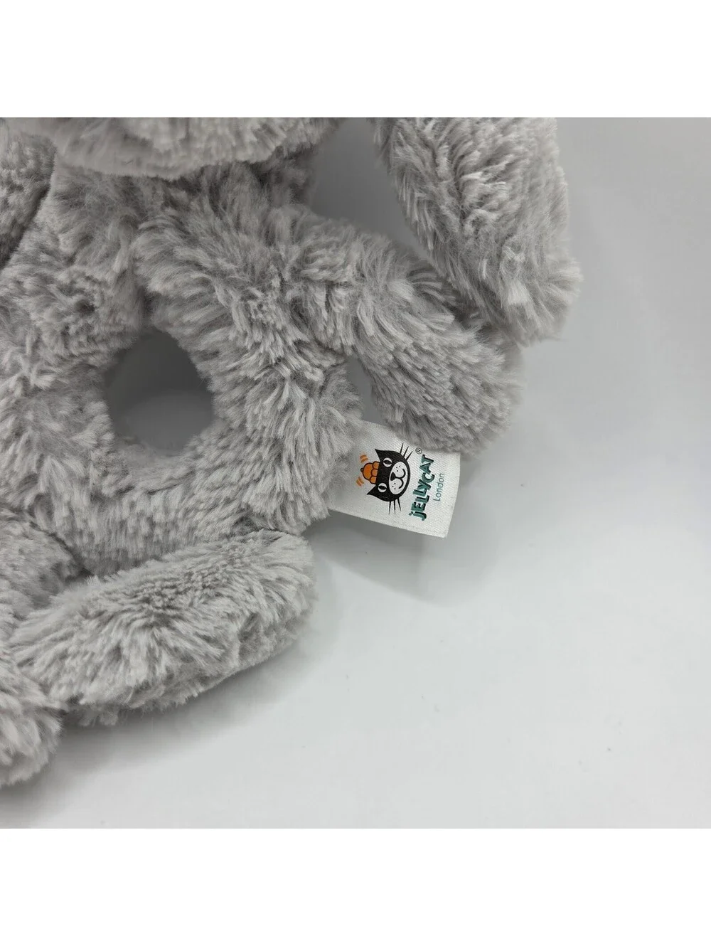Jellycat Bashful Bunny Grabber Ring Baby Rattle Plush Lovey Stuffed Toy Grey